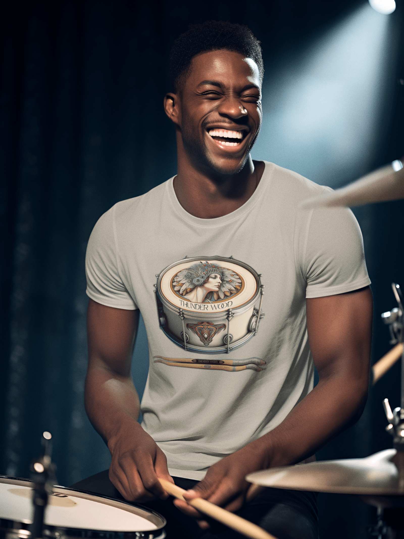 Thunder Wood Snare Drum Art T-Shirt product image (8)