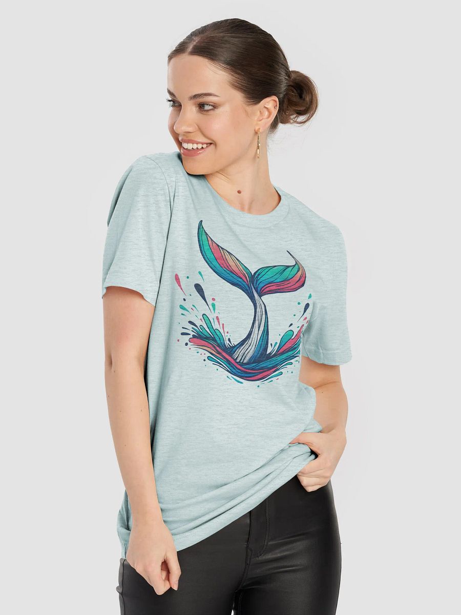 Whale Tail T-Shirt, Abstract Ocean Wildlife Tee, Vibrant Marine Life Graphic, Whale Conservation Shirt, Nature-Inspired T-shirt product image (5)