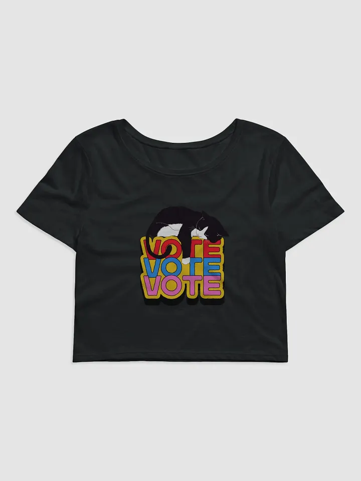 VOTE Cat Slumbering Women's Cropped Tee product image (1)