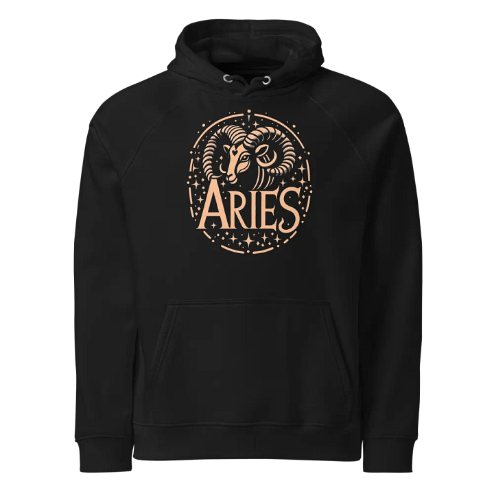 [Aries] - Unisex Eco Raglan Hoodie product image (1)