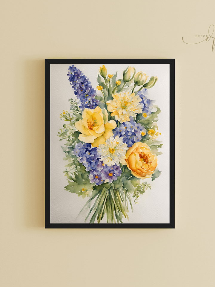 Watercolour Painting Printable Wall Art of FLOWER BOUQUET product image (1)