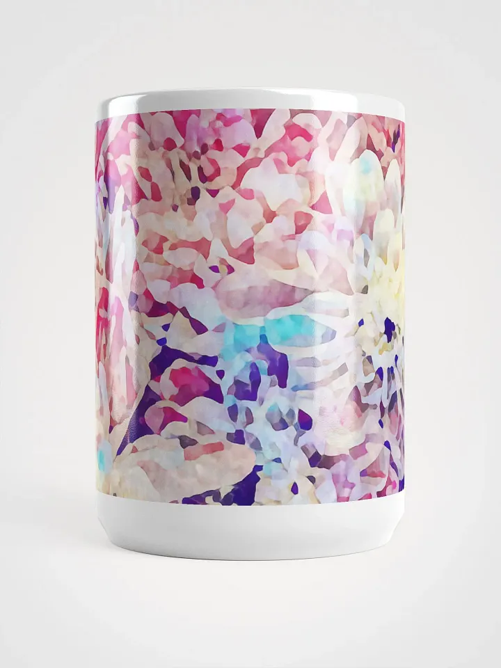 Abstract Graphic | White Coffee Mug | Pastel Dahlias Floral product image (2)