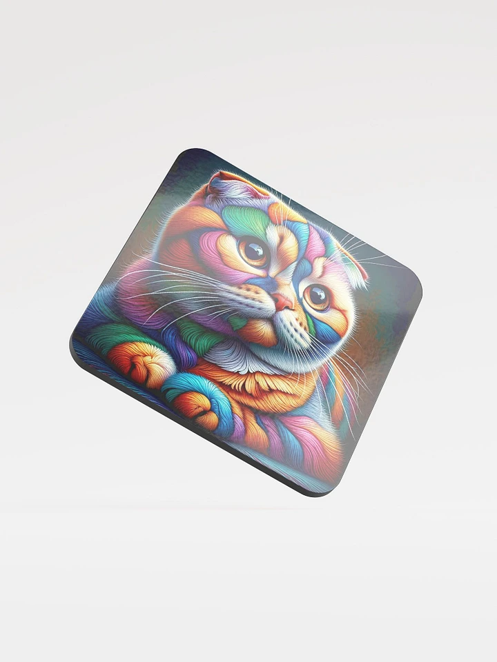 Glossed Cork Coaster: Scottish Fold product image (1)