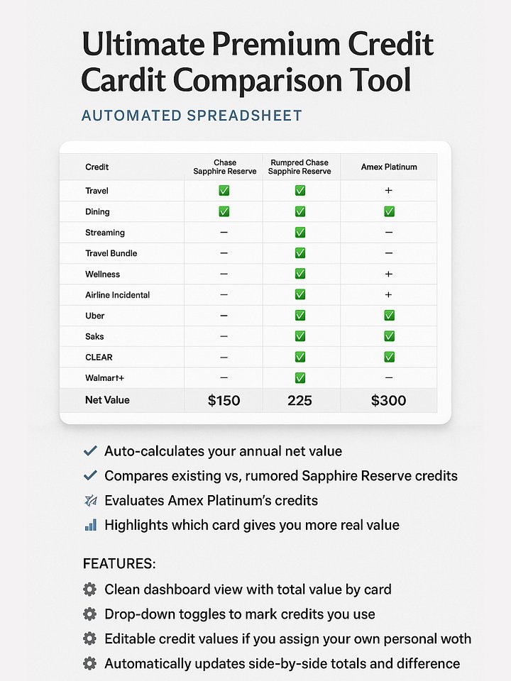 📊 FREE Ultimate Premium Credit Card Credit Comparison Tool product image (1)