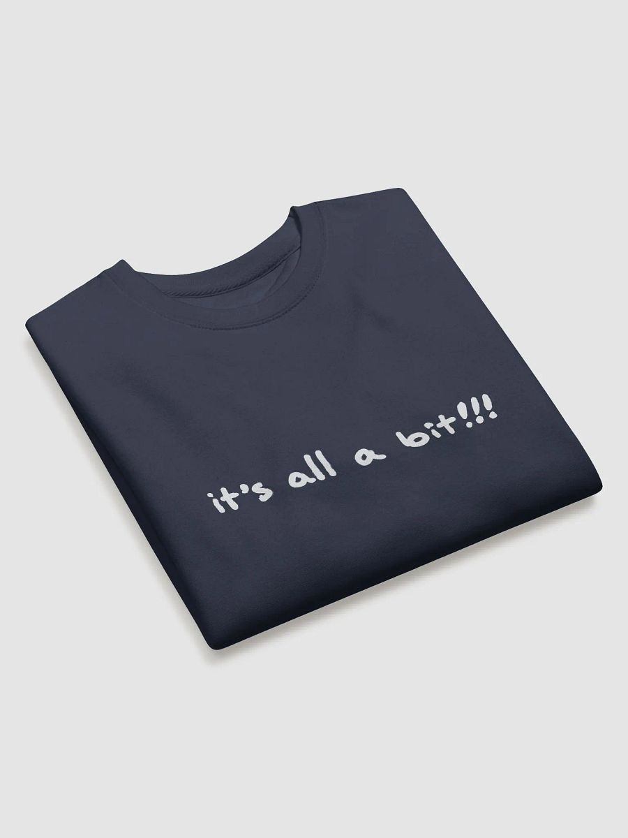 “it’s a bit!!!” (white long-line design) Printed Premium Cotton Crewneck product image (19)