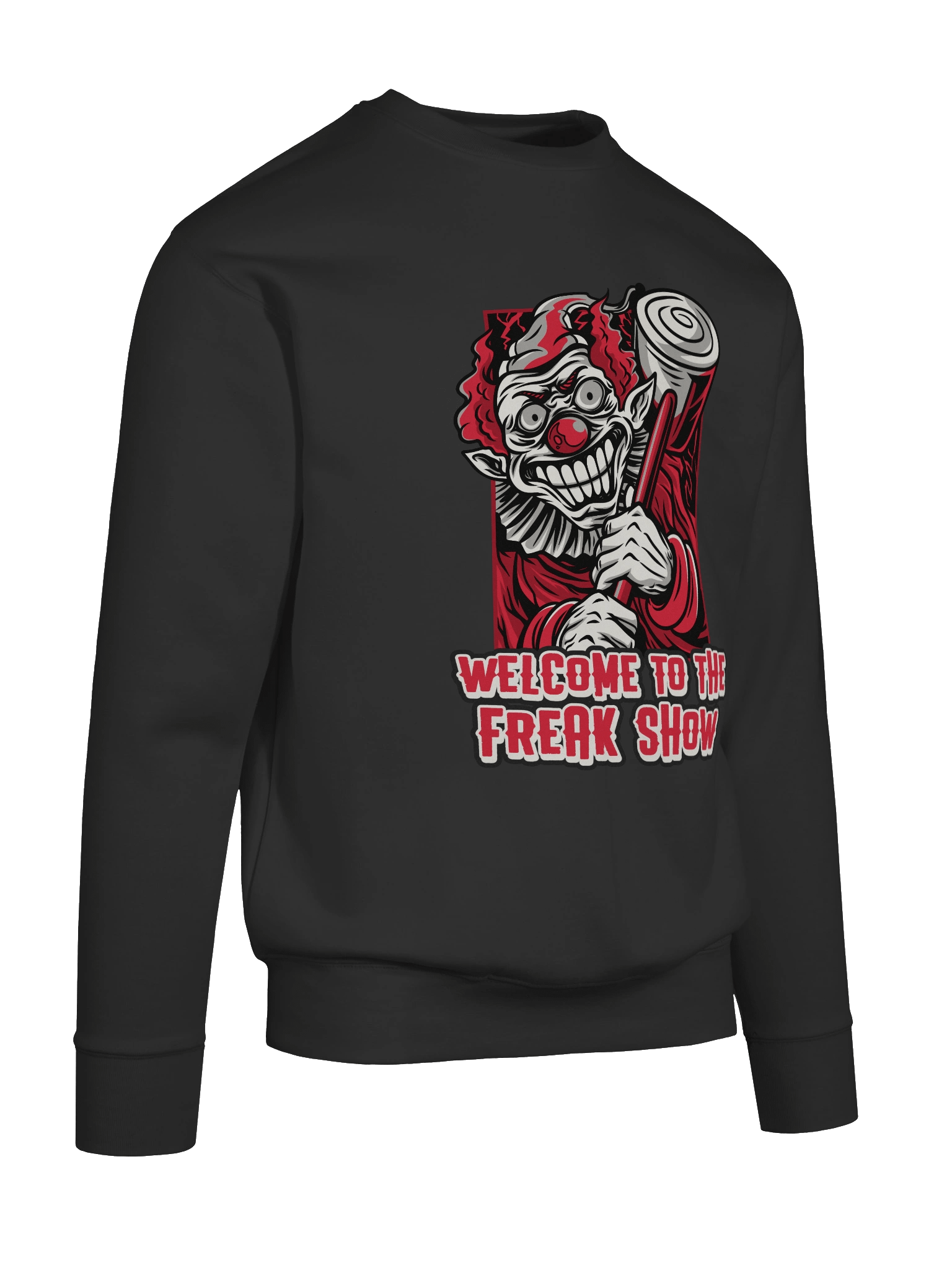 Welcome to the Freak Show Sweatshirt – Creepy Clown Halloween Pullover, Scary Circus Horror Sweater product image (10)