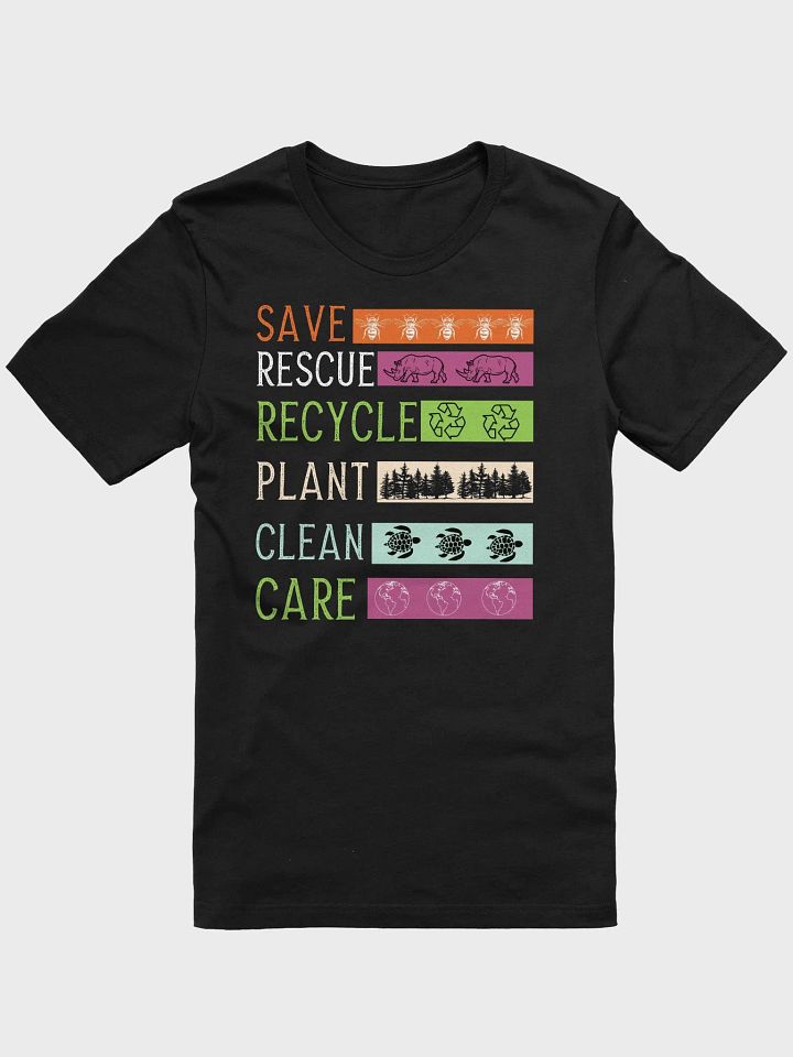 Earth Day Save the Bees Plant More Trees Clean the Seas T-Shirt | Environmental Activist Tee | Eco-Friendly Sustainability Shirt product image (1)