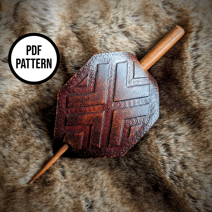 Fili Leather Hair Stick - PDF Pattern for Leatherwork product image (1)