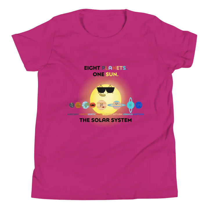 Youth Solar System - Eight Planets One Sun light Short Sleeve T-Shirt product image (1)
