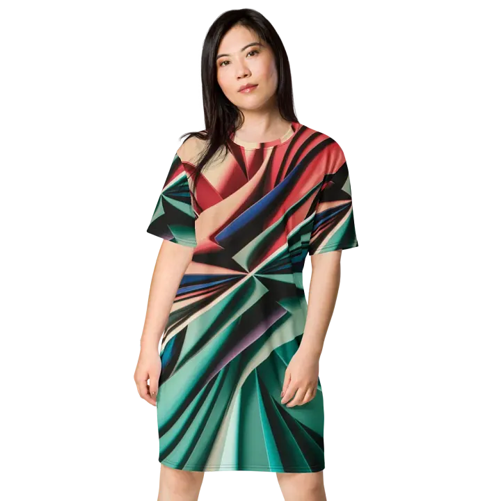 Graphic Grove Women’s Colourful Abstract T-Shirt Dress product image (1)