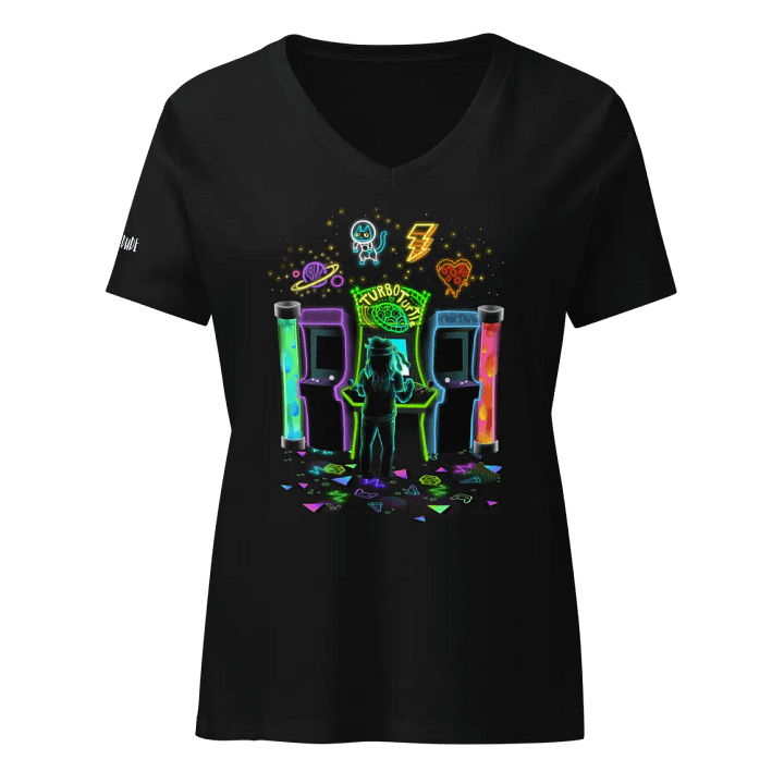 90s Arcade Vibes - V-neck Tee product image (1)