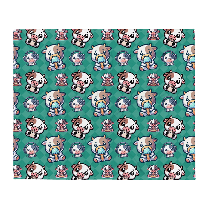 Kawaii Cows Funny Blanket for Cow Lovers product image (2)