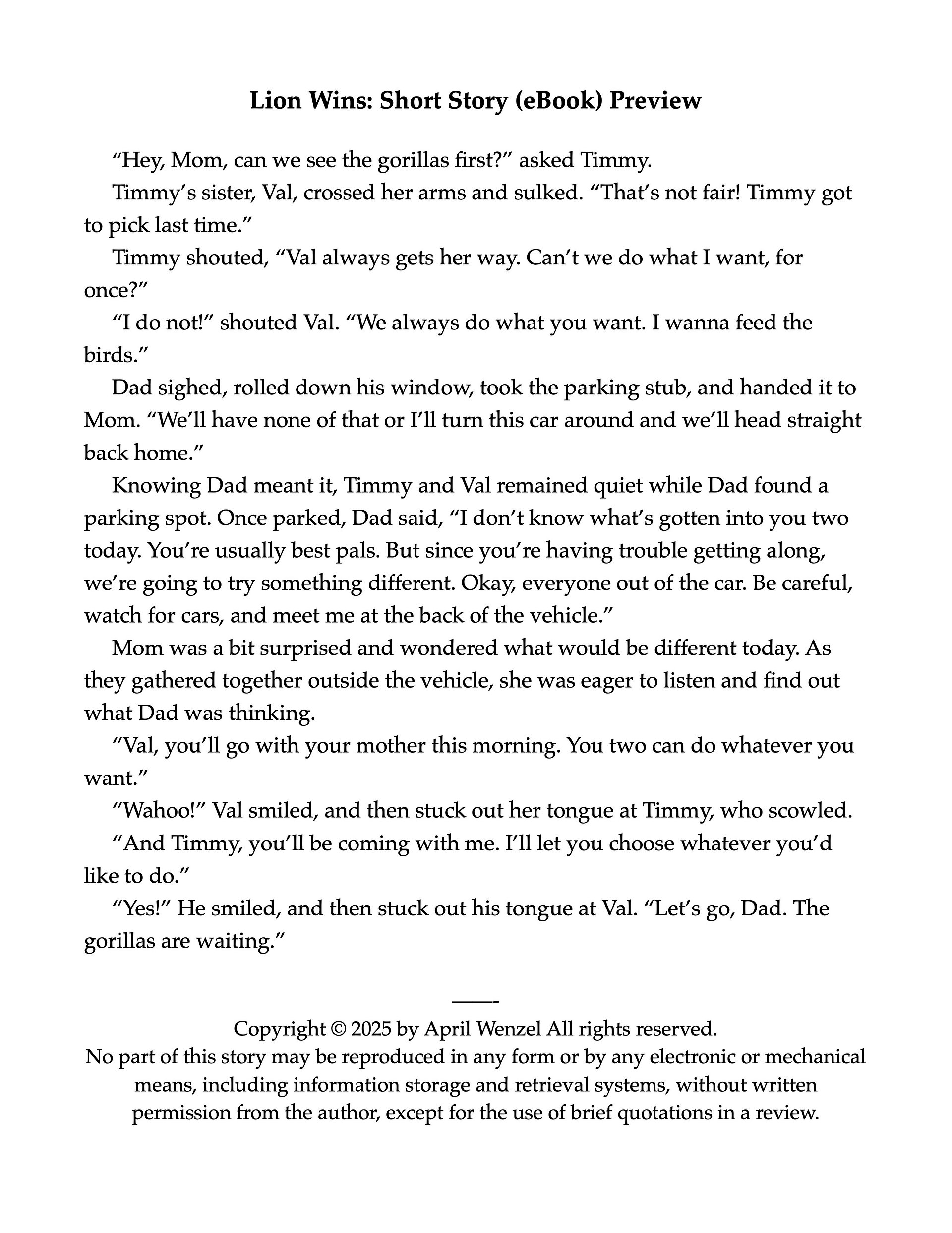 Lion Wins: Short Story (eBook) product image (2)