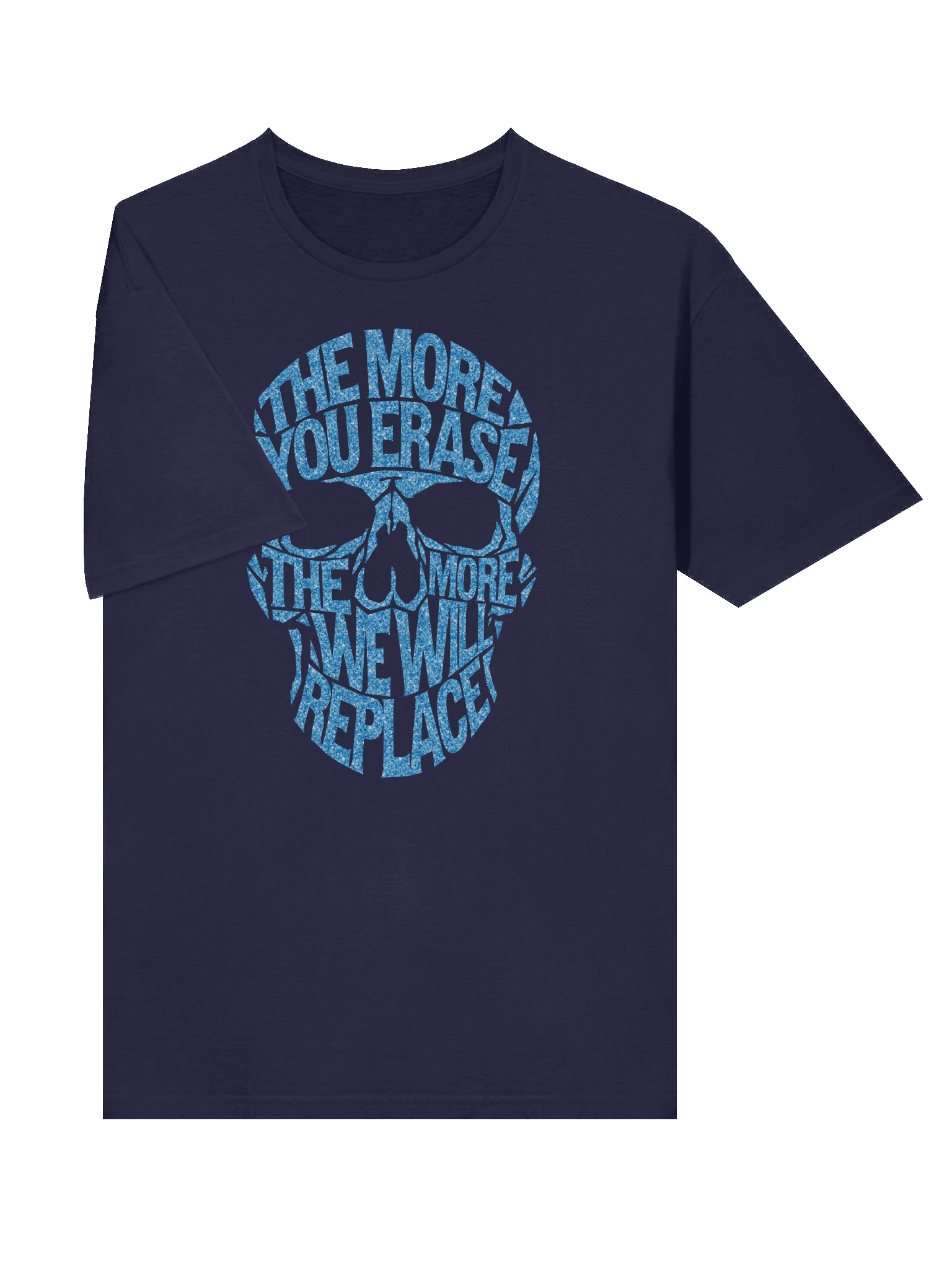 THE MORE YOU ERASE SKULL Graphic T-Shirt Speckled Blue product image (3)