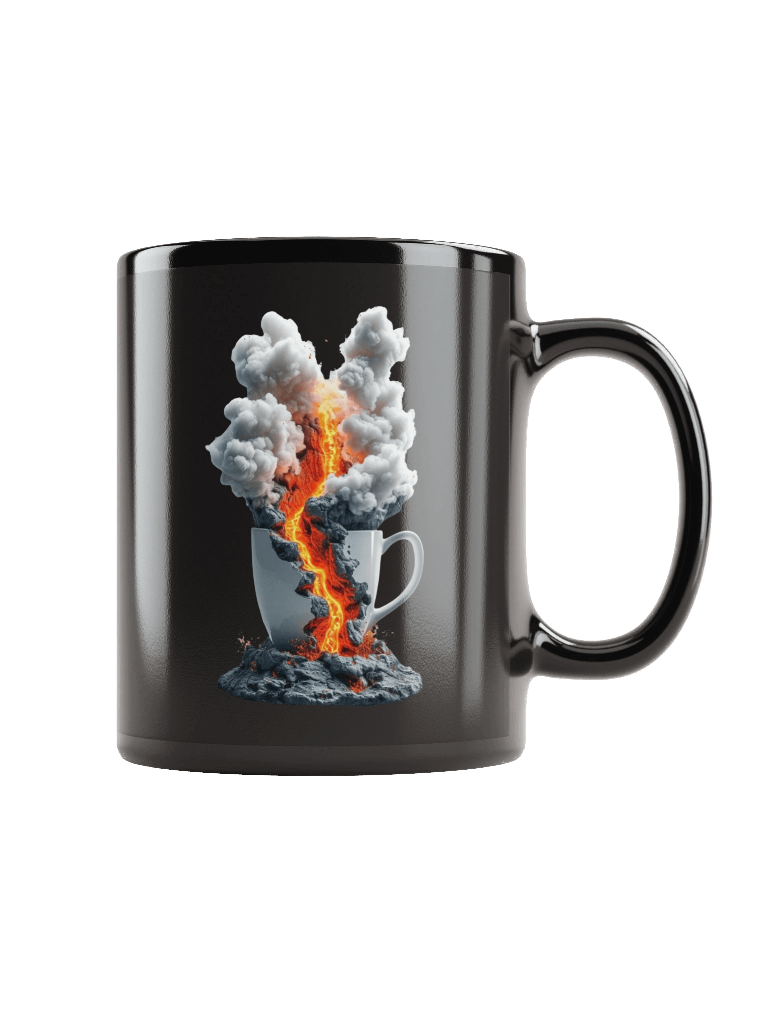 Volcanic Eruption Black Coffee Mug product image (1)