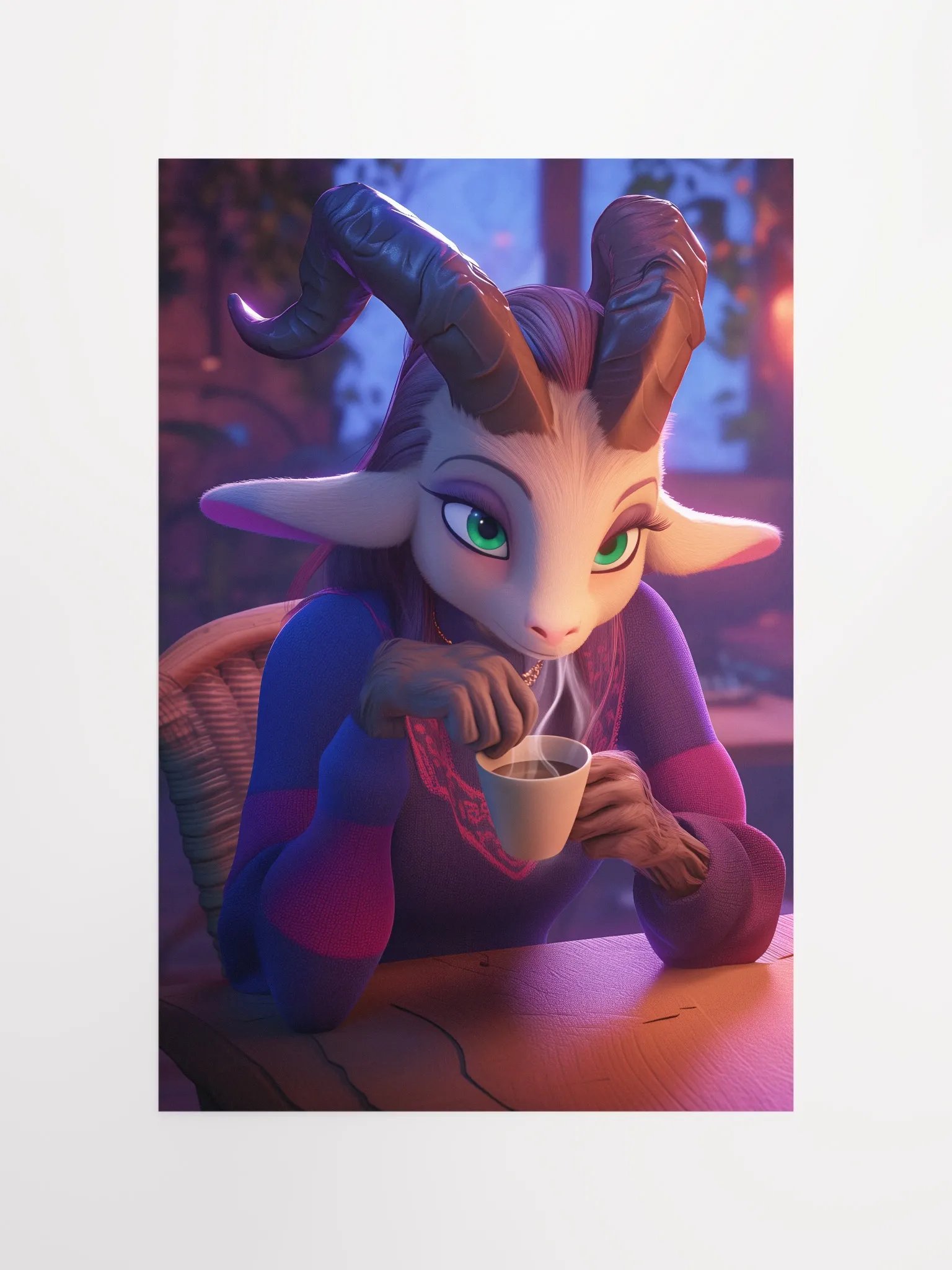 Cozy Goat in Purple Sweater Poster product image (4)
