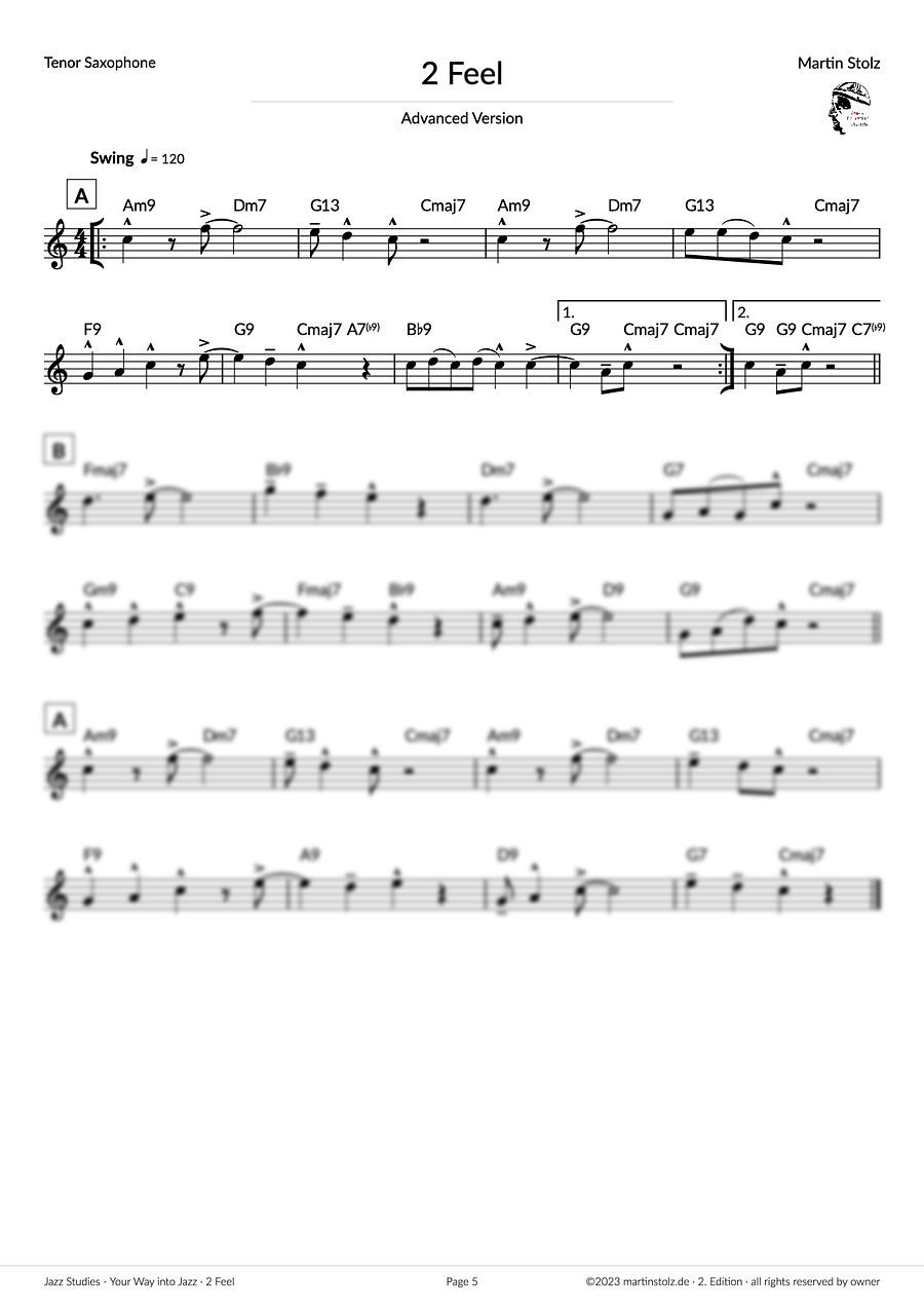 2 Feel - Tenor Saxophone (Exercise 3 Jazz Studies) product image (5)