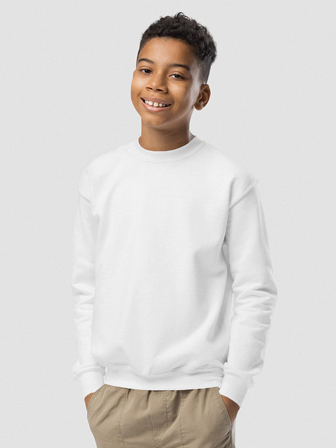 Photo showing Gildan Youth Crew Neck Sweatshirt