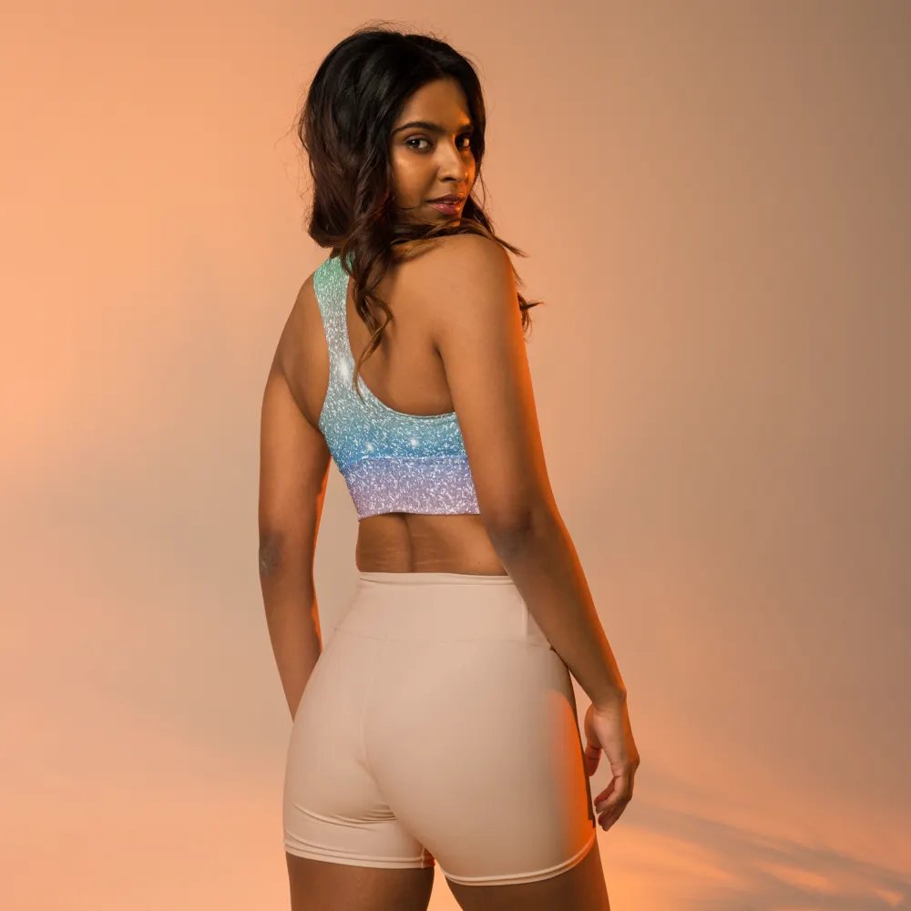 Glitter Unicorn Texture Design Longline Sports Bra - 9 product image (10)