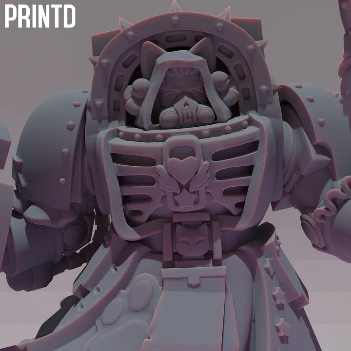 Maid Soldiers Heavy Religious Leader - Grimdark Future Maid Space Warriors Multipart Resin Model Building Kit Meme Funny Models product image (1)