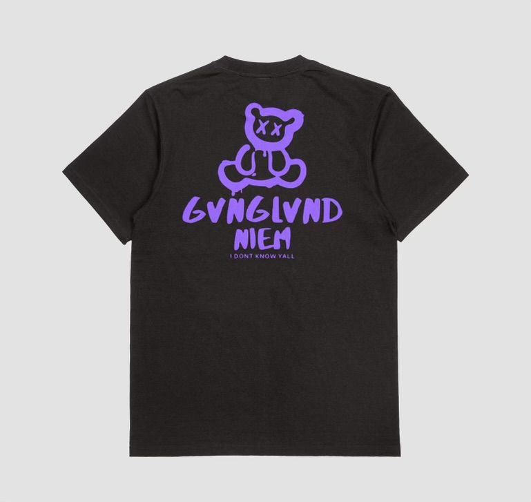 Gvnglvnd Bear Tee (Black/purple colorway) product image (2)