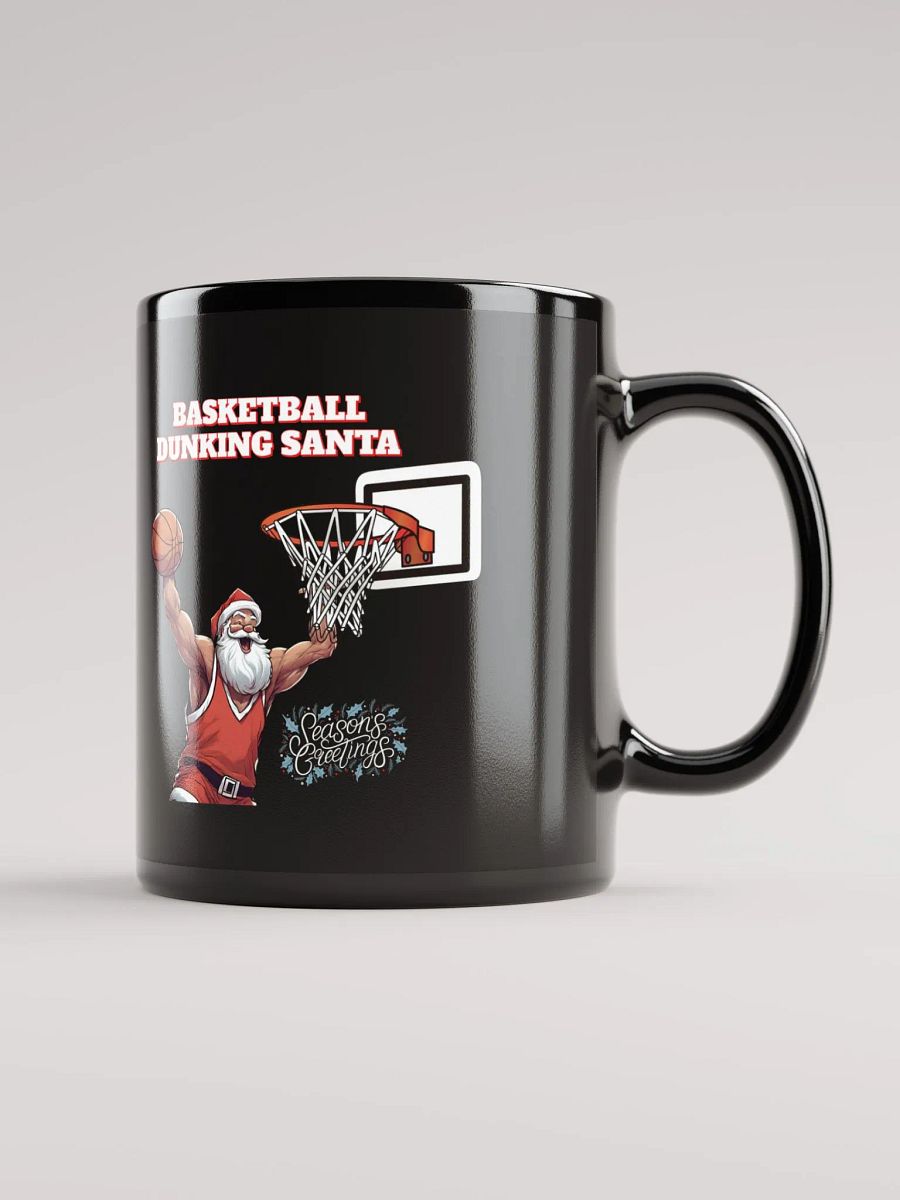 Basketball Dunking Santa Black Mug product image (2)