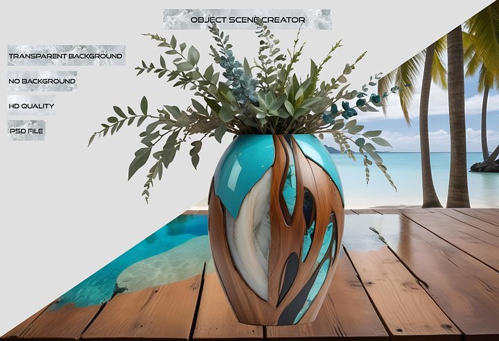 Collection song of the waves Art Deco Vase, PNG product image (2)