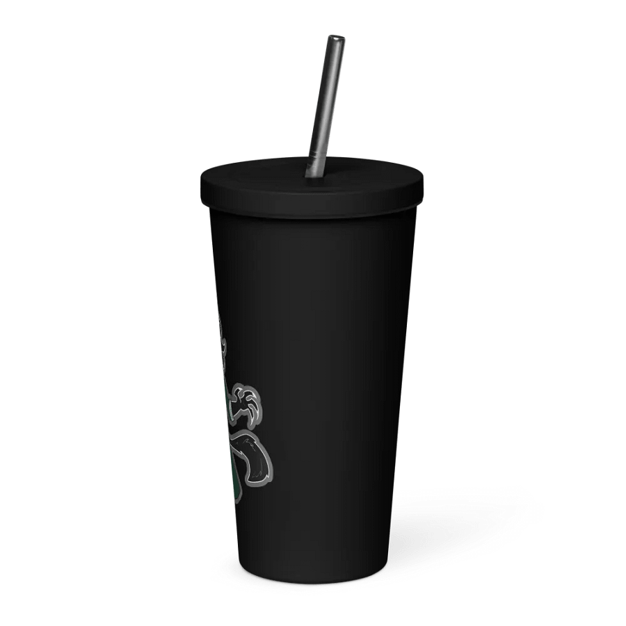 "Mirror-faced" tumbler with straw product image (3)