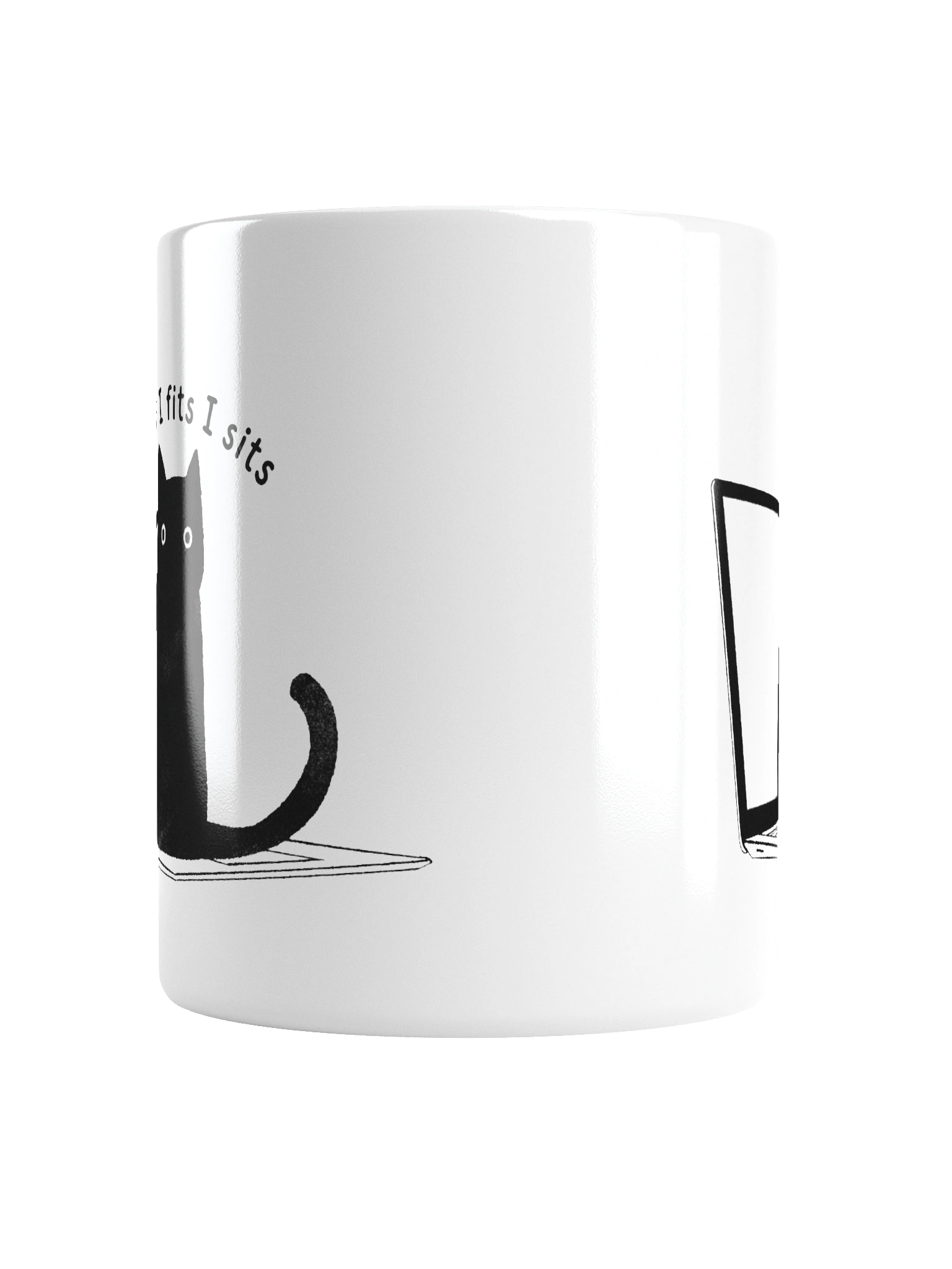 If I Fits, I Sits Funny Cat Laptop Mug product image (16)