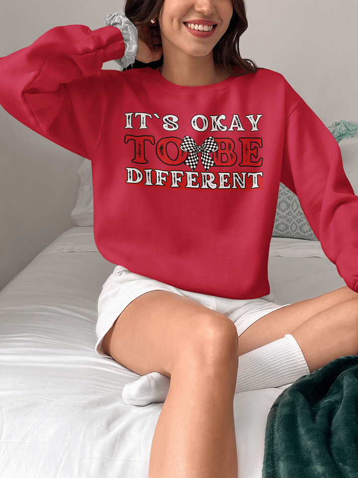 It`s Okay To be Different Checkered Gildan Sweatshirt product image (1)