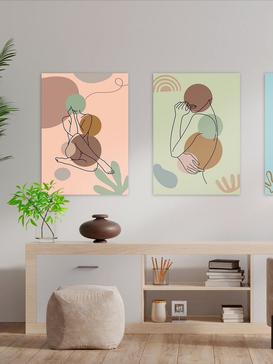 Boho woman — boho poster, boho wall art, boho decor, aesthetic poster, abstract art product image (2)