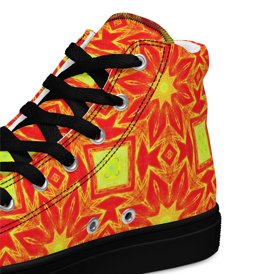Abstract Repeating Orange Flower Ladies Canvas Shoe High Tops product image (10)