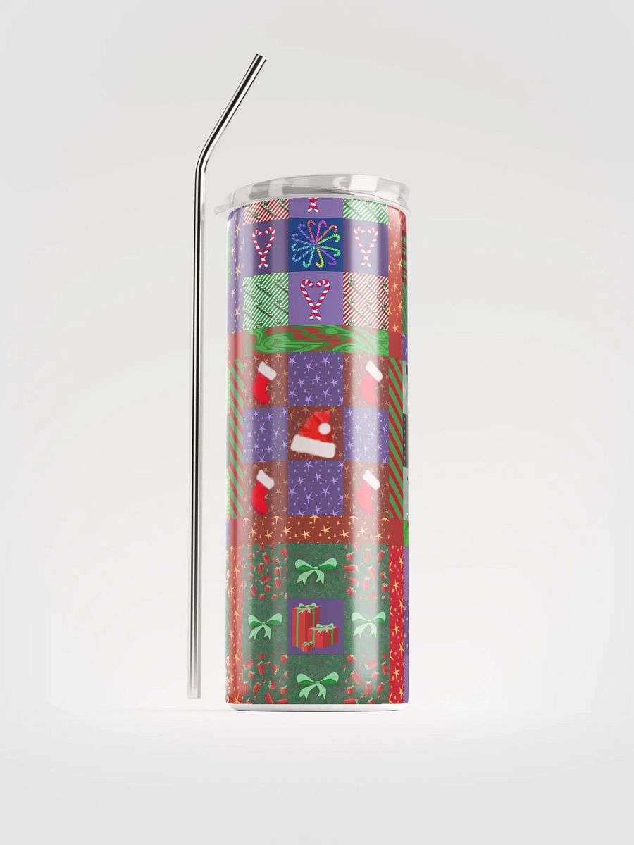 Christmas Memories Patchwork Stainless Steel Tumbler with Straw product image (8)