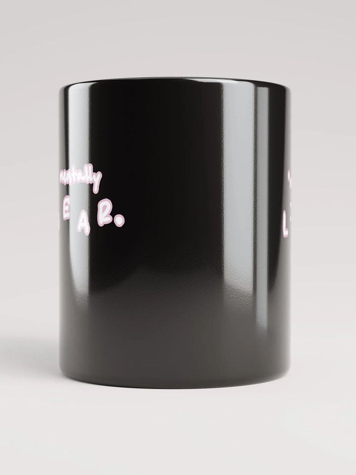 *not* mentally linear (lined design, #E1B9CE) glossy black mug product image (3)