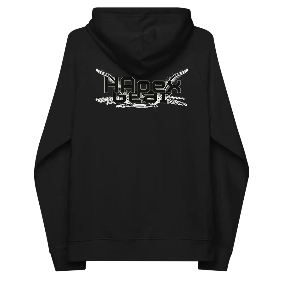Unisex Eco Raglan Hoodie - Black HApex Gear Black Logo product image (7)