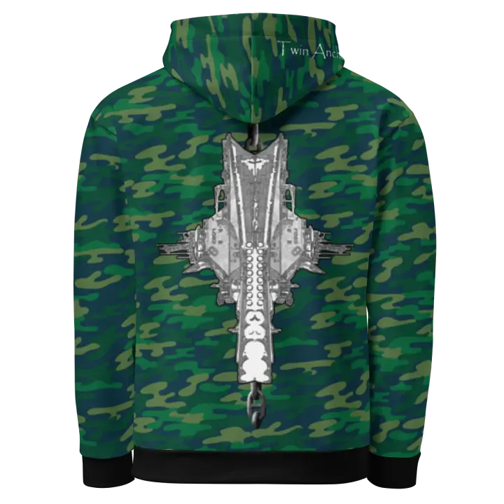 Twin Anchor Titan tug Teal Camouflage Hoodie product image (1)