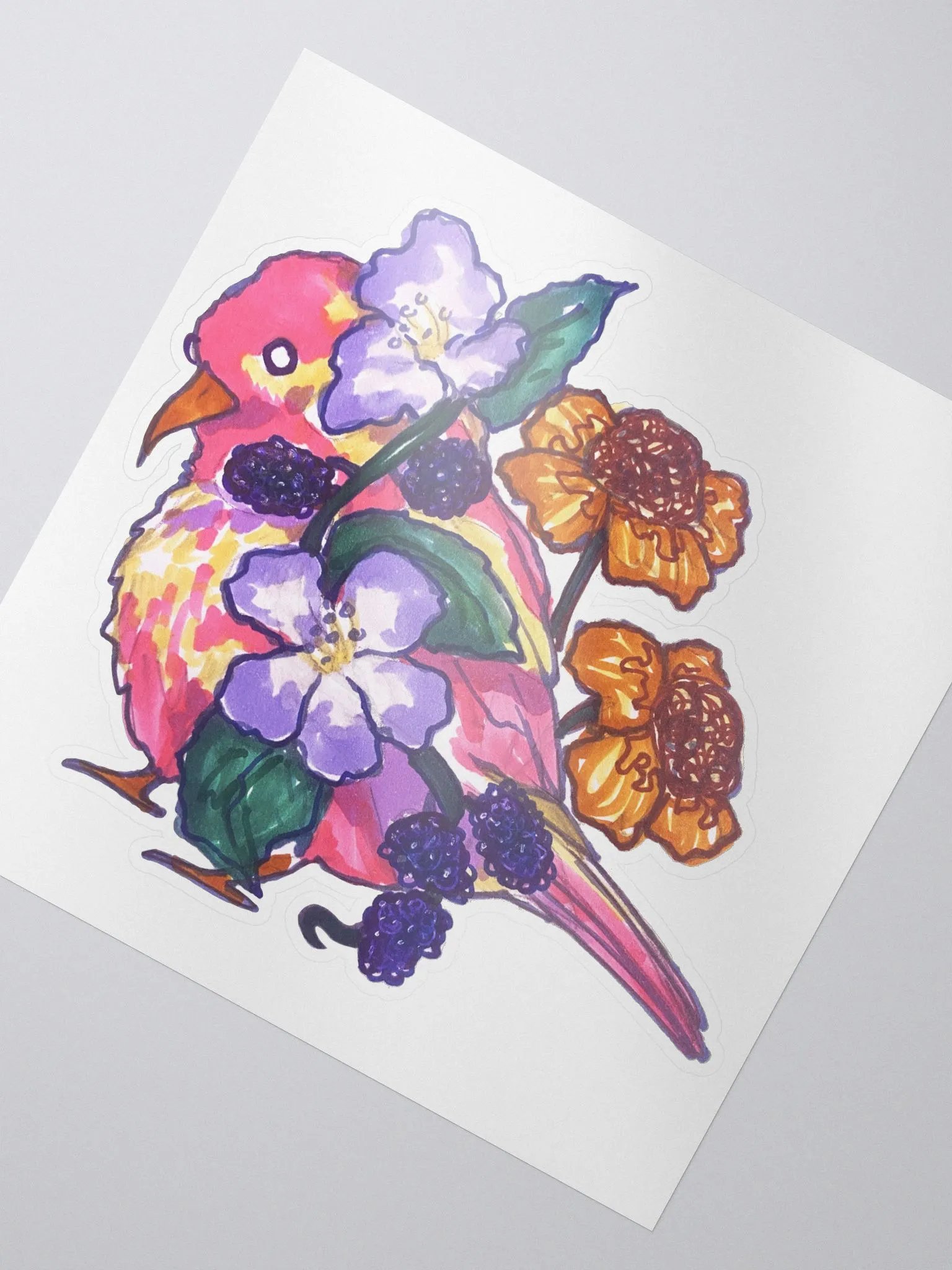 Pink Lemonade Birb Kiss-Cut Sticker product image (3)