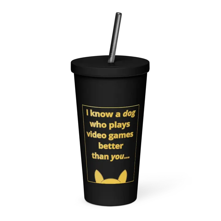 Doopsters - I know a Dog Gamer - 20 Ounce Insulated Tumbler with Straw product image (1)