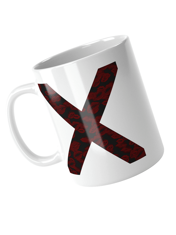 Black X Subtle Red Lipstick Kisses | Glossy White Mug product image (1)