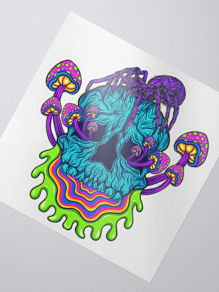 Psychedelic Spider Skull Sticker product image (2)