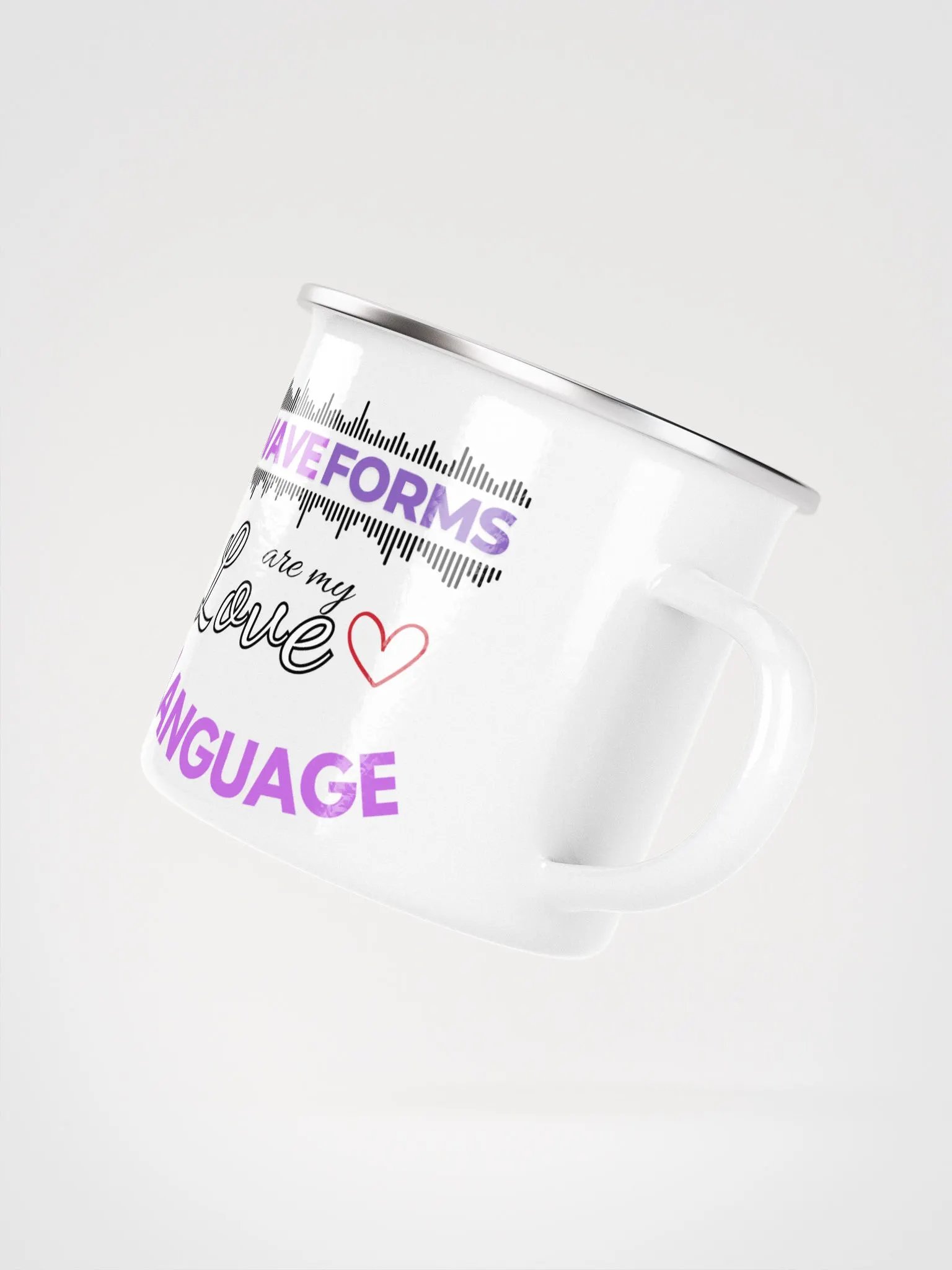 "Waveforms Are My Love Language" Enamel Coffee Mug product image (3)