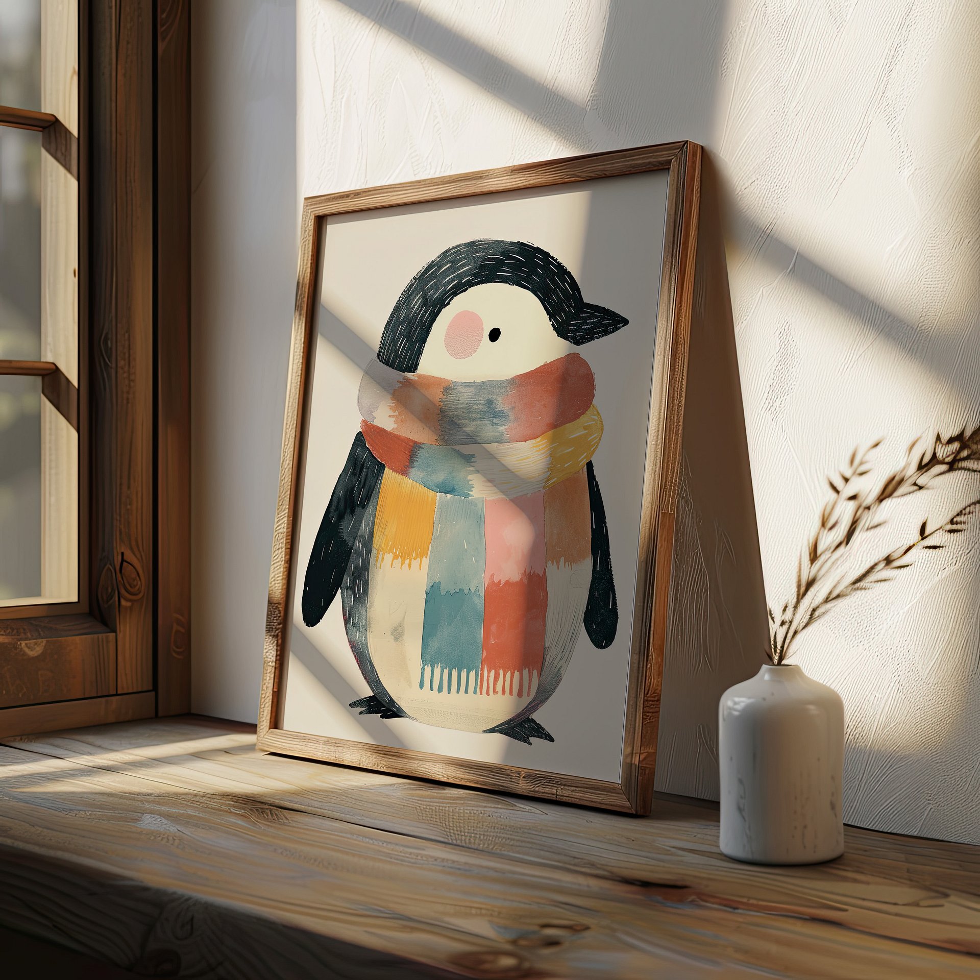 Cute Watercolor Penguin Illustration Nursery Art Print product image (6)