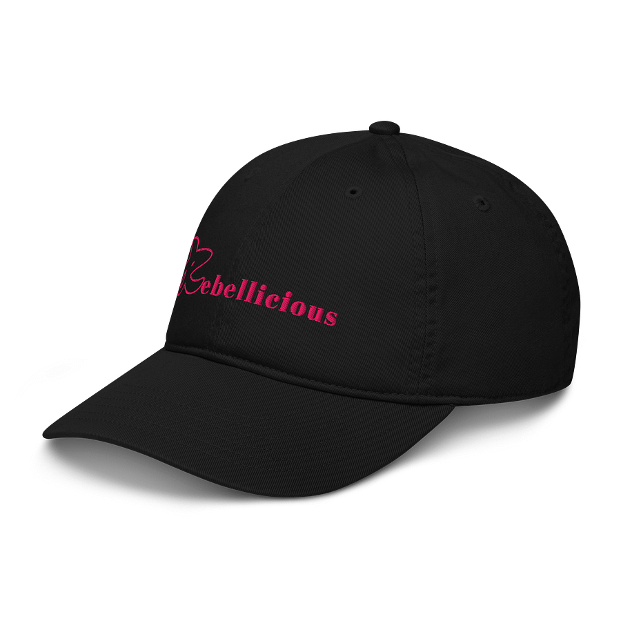 Rebellicious Organic Dad Hat Pink Text product image (4)