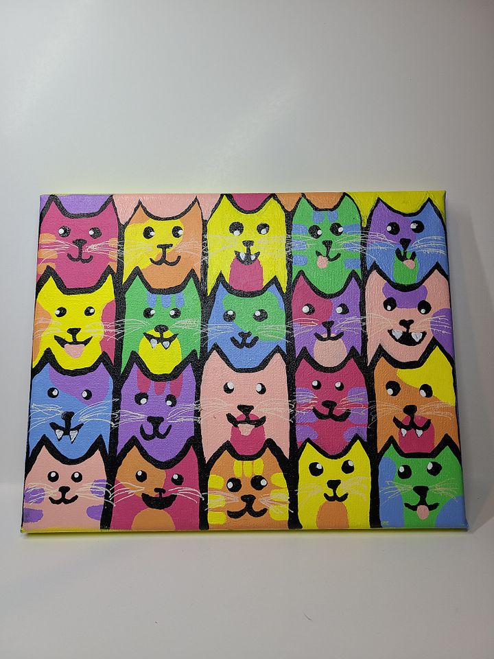 Kitty Clan Ain't Nothing to Fuck With - painting on 8x10 canvas product image (1)