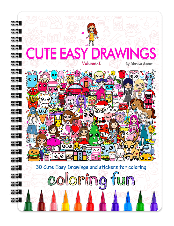 Cute Easy Drawings Ultimate Coloring Bundle | Digital Download product image (2)