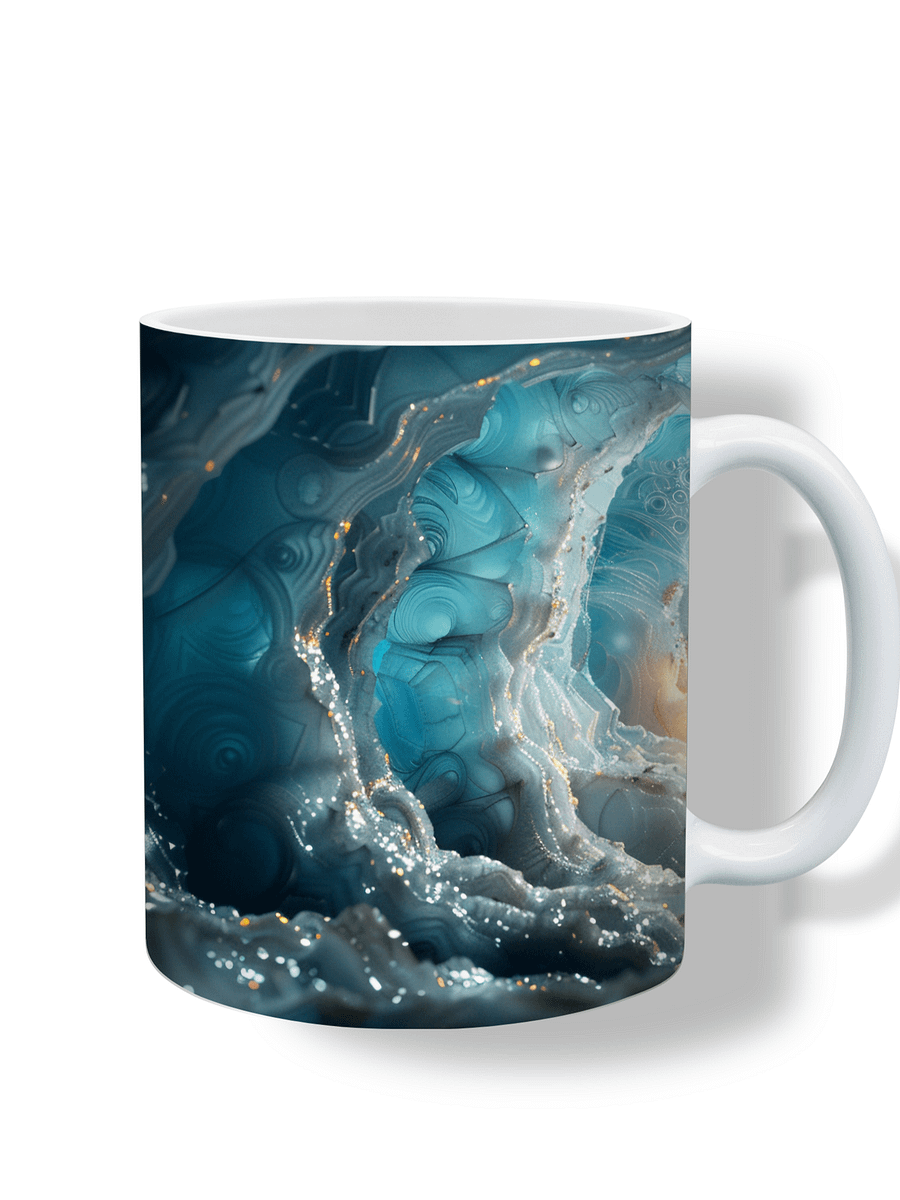 Ocean Agate 11oz Coffee Mug – Stunning Blue Geode-Inspired Ceramic Cup – Perfect for Coffee, Tea, and Unique Gift Giving product image (1)
