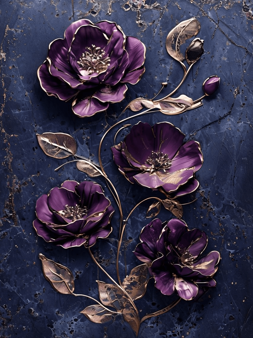 Metallic Floral Elegance Framed Poster product image (1)