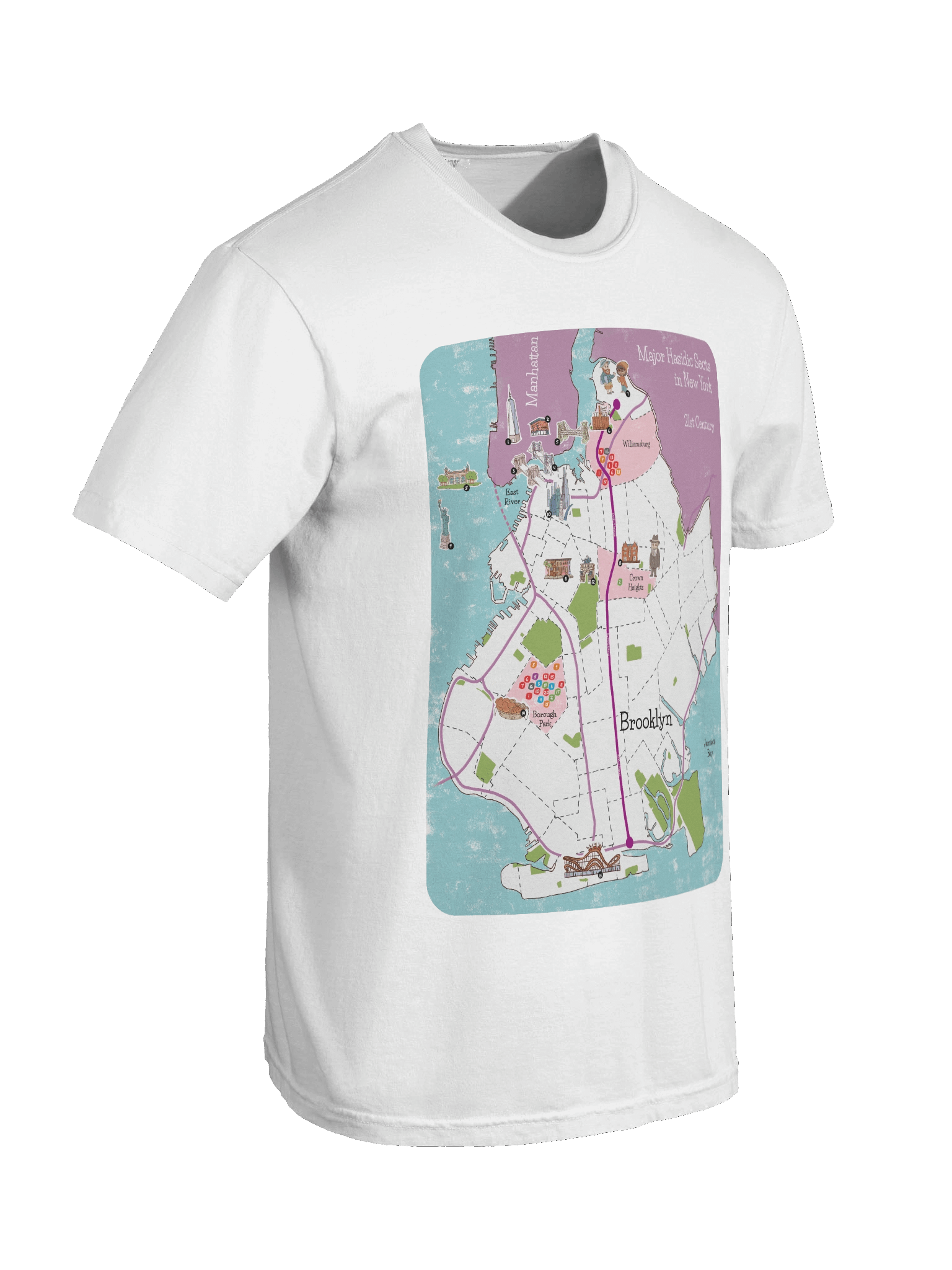 Hasidic Sects of NY Map Tee product image (4)