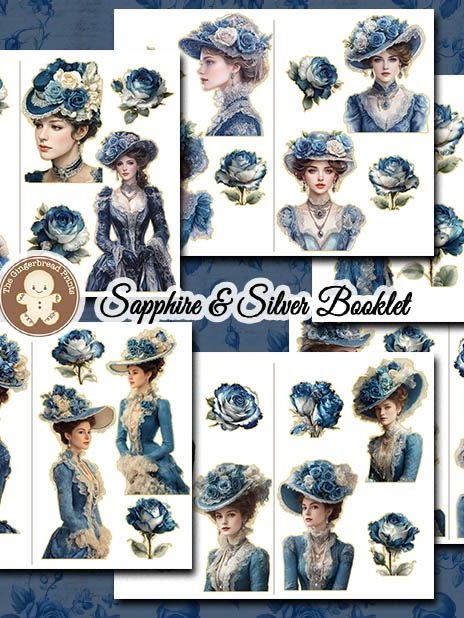 Sapphire & Silver - Timeless Charm Ephemera Kit Digital Download product image (2)