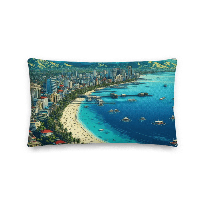 Coastal City Paradise Premium Pillow | AI Design product image (2)